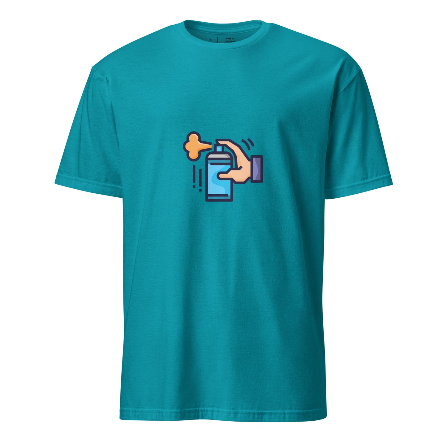 Tag Can - Graffiti Hand Style Tribute - Short-Sleeve Unisex T-Shirt - Graphic Tee - Tropical Blue - Front