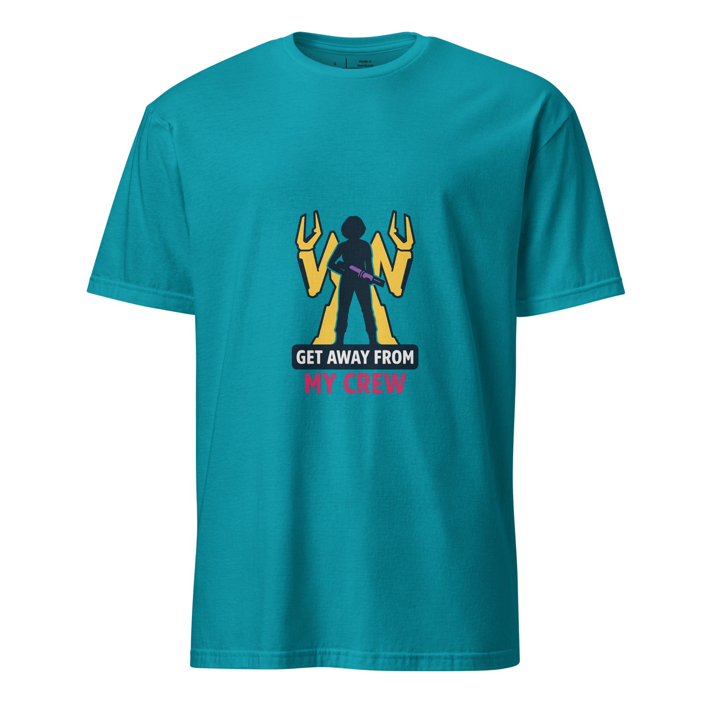 Get Away From My Crew — Ripley’s Fierce Protector - Short-Sleeve Unisex T-Shirt - Graphic Tee - Tropical Blue - Front