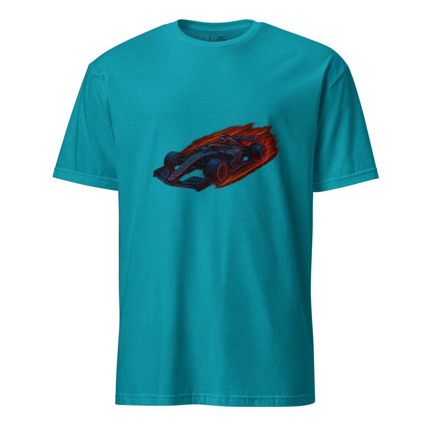 Cyber Formula Racer – The Future Of Speed - Short-Sleeve Unisex T-Shirt - Graphic Tee - Tropical Blue - Front 