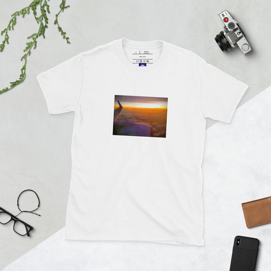 Jet Set - Sunset Above The Clouds - Short-Sleeve Unisex T-Shirt - Graphic Tee - White - Front