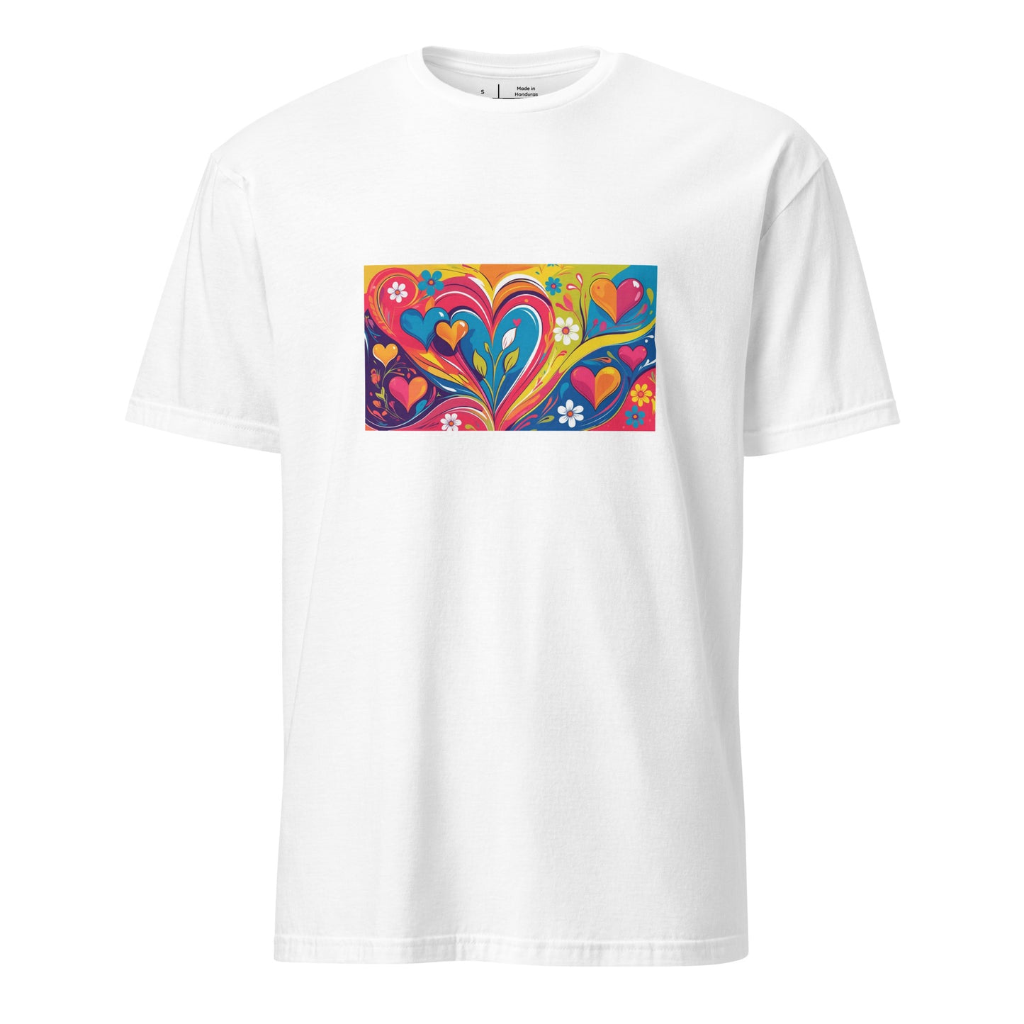 Abstract - Love In Bloom - Short-Sleeve Unisex T-Shirt - Graphic Tee - White - Front