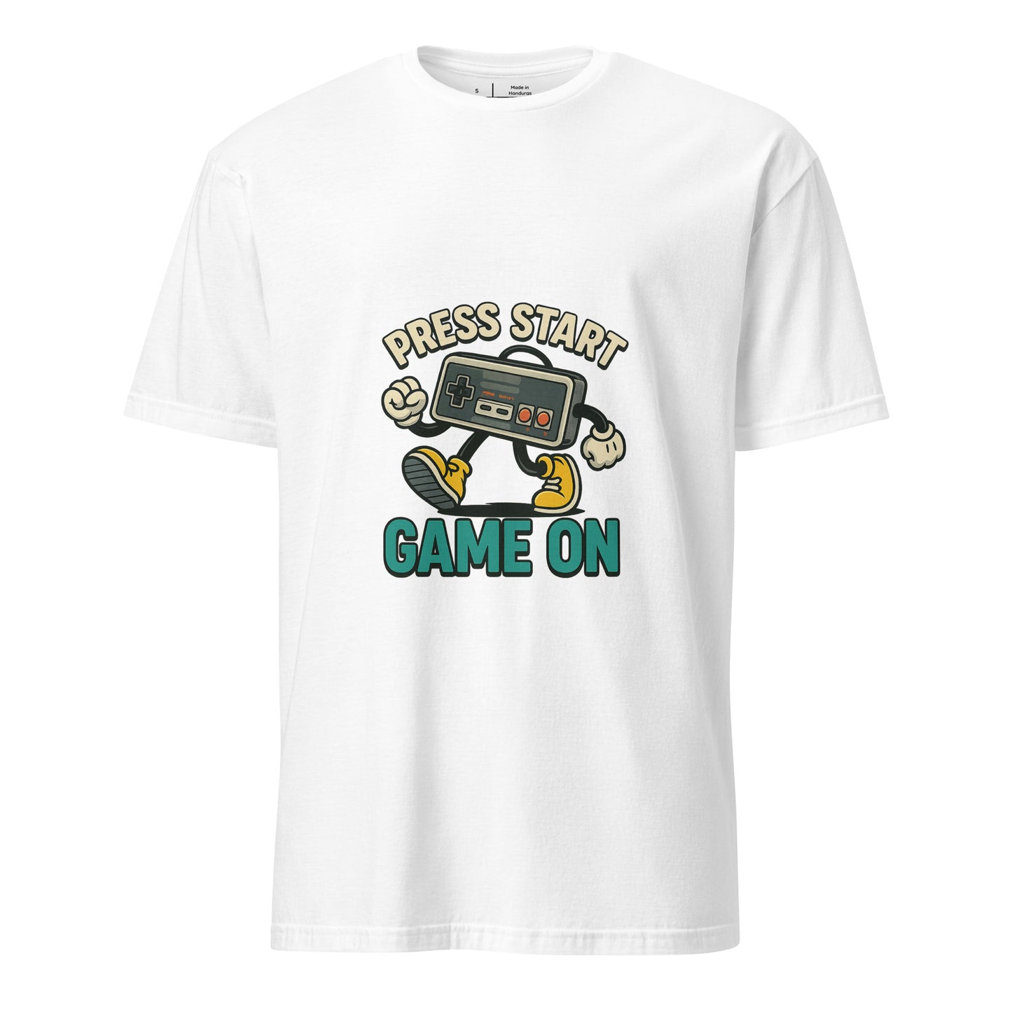 Press Start - Retro Gamer - Short-Sleeve T-Shirt - Graphic Tee - White - Front