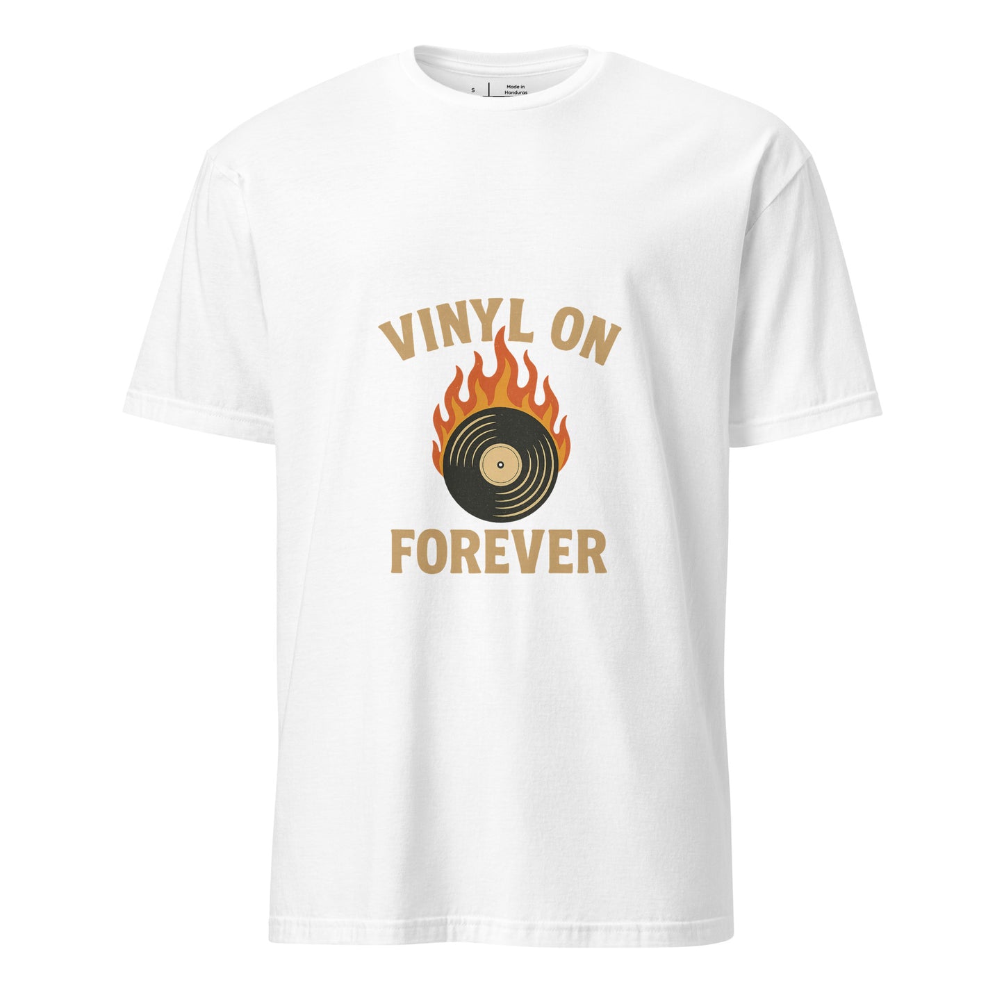 Vinyl On Forever - Timeless Sound - Short-Sleeve Unisex T-Shirt - Graphic Tee - White - Front