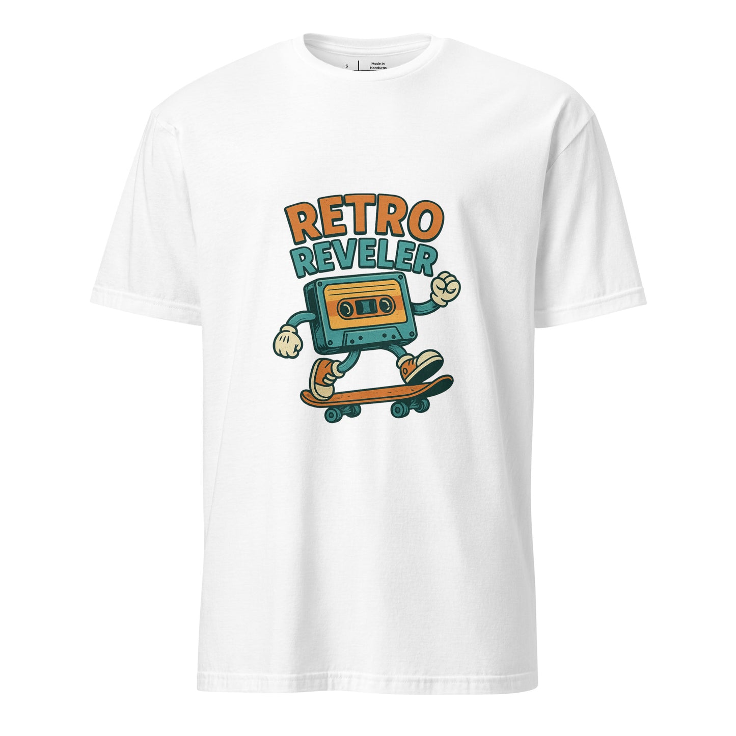 Retro Reveler - Nostalgic Nod - Short-Sleeve Unisex T-Shirt - Graphic Tee - White - Front