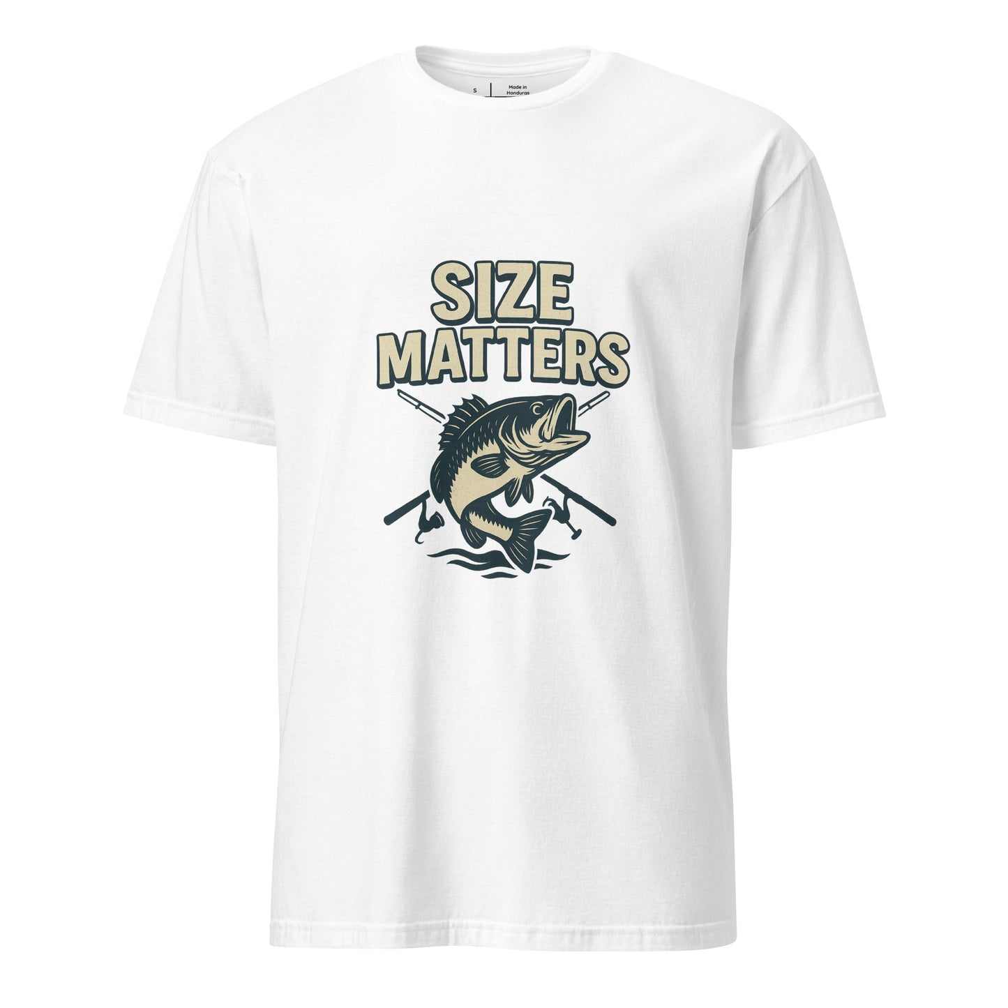 Size Matters - Fishing Reel Talk - Short-Sleeve Unisex T-Shirt - Graphic Tee - White - Front