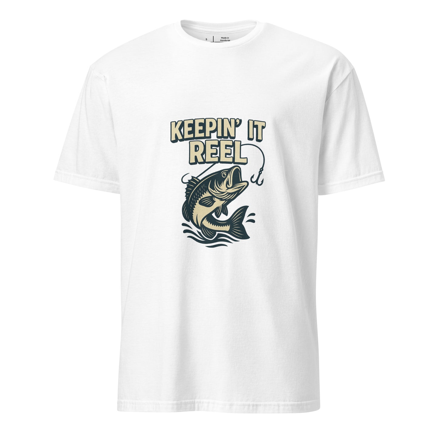 Keepin It Reel - Fishing Slogan - Short-Sleeve Unisex T-Shirt - Graphic Tee - White - Front