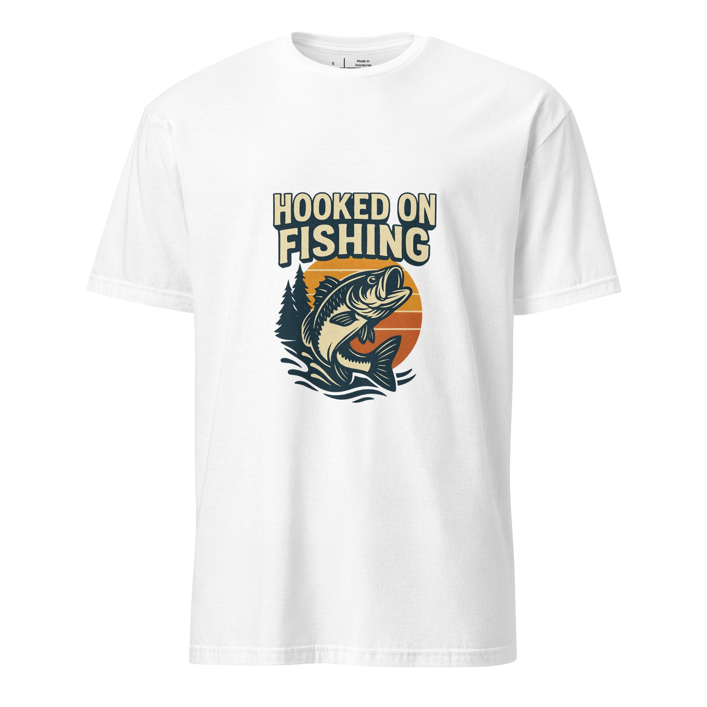 Hooked On Fishing - Hobbyist - Short-Sleeve Unisex T-Shirt - Graphic Tee - White - Front