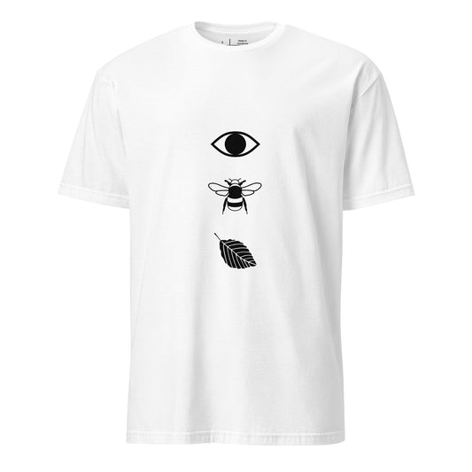 Eye - Bee - Leaf - Urban Collage - Short-Sleeve Unisex T-Shirt - Graphic Tee - White - Front