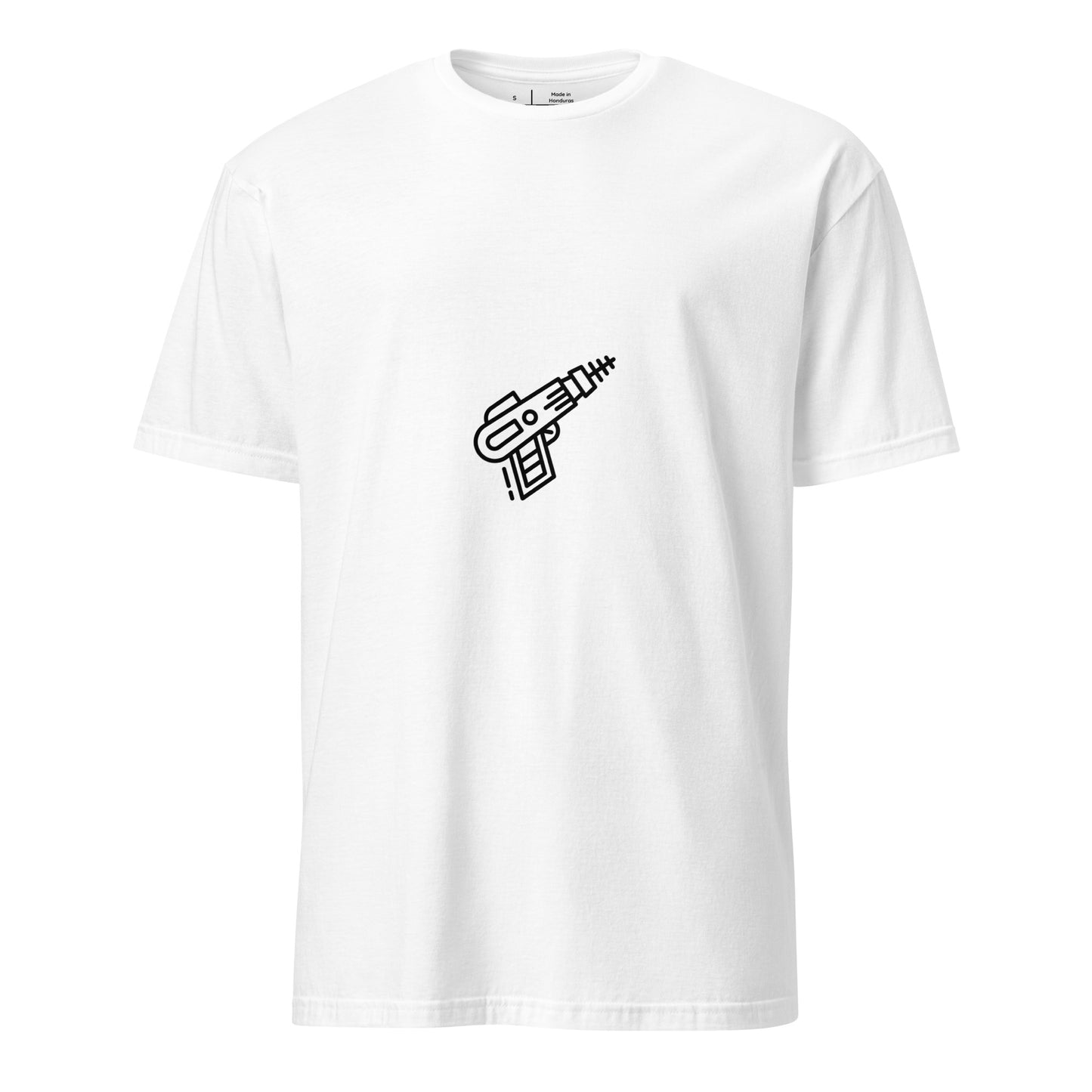 Blasta - Sci-Fi Minimalist Ray Gun - Short-Sleeve Unisex T-Shirt - Graphic Tee - White - Front