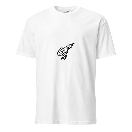 Blasta - Sci-Fi Minimalist Ray Gun - Short-Sleeve Unisex T-Shirt - Graphic Tee - White - Front