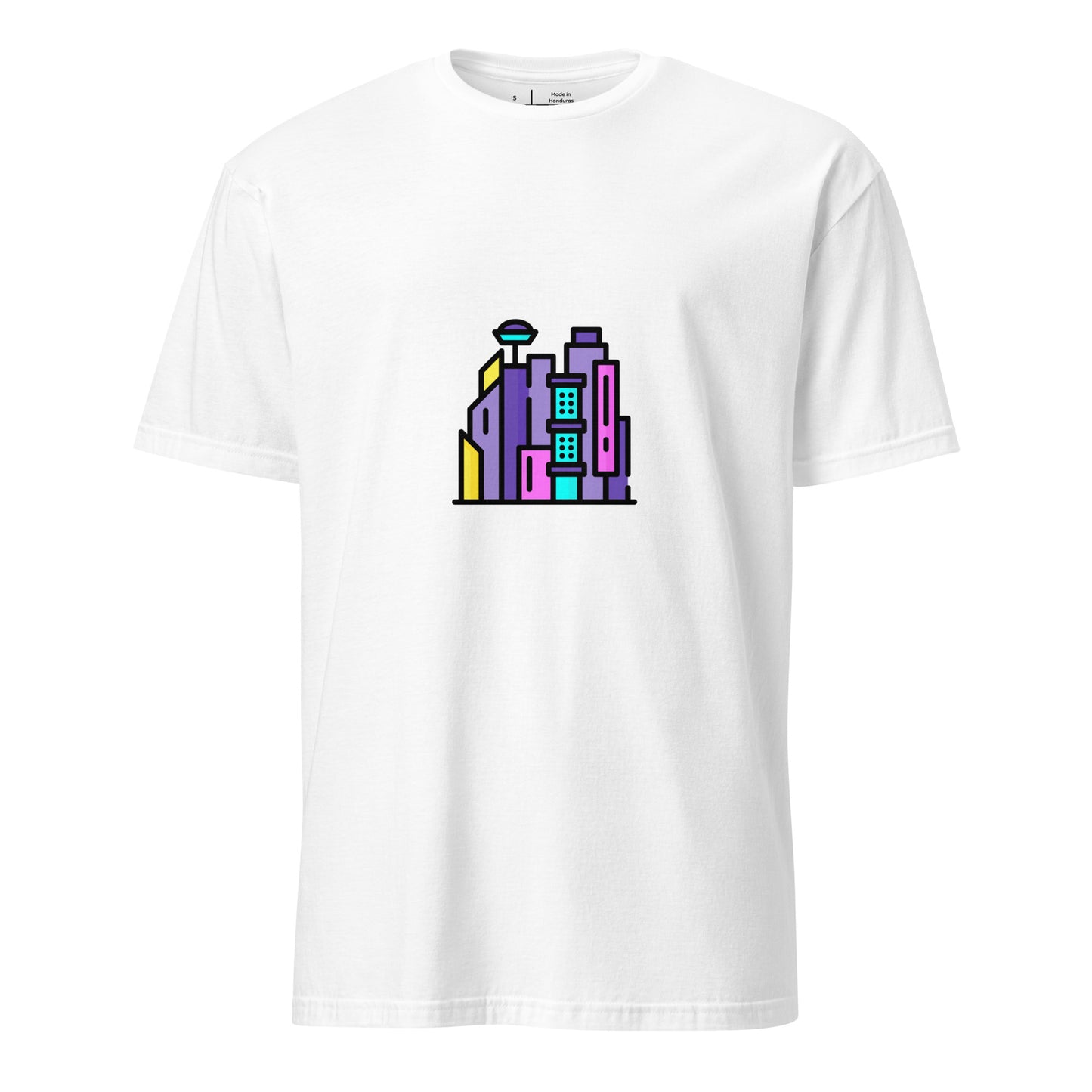 Cyber City - Neon City Dreams - Short-Sleeve Unisex T-Shirt - Graphic Tee - White - Front