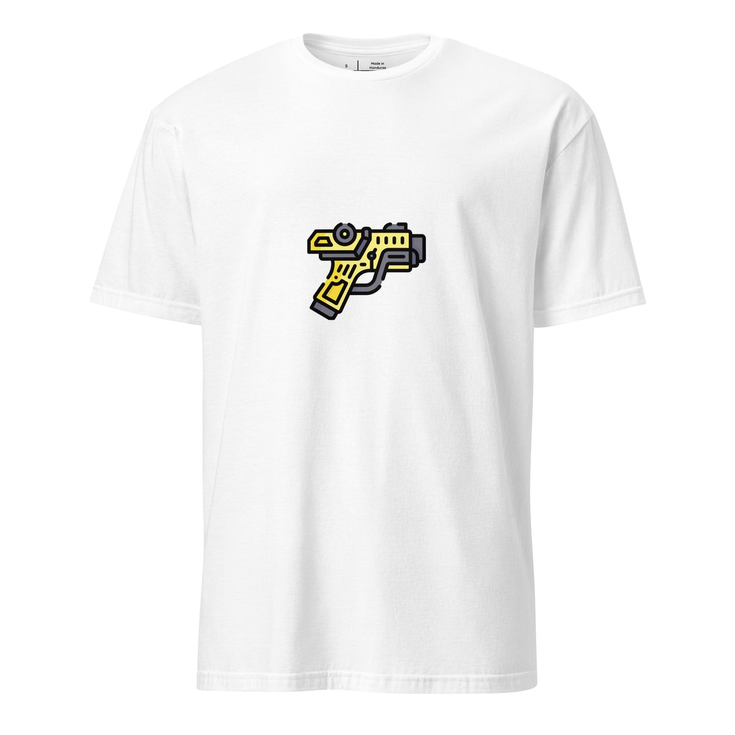 Cyber Gun - Sci-Fi Cartoon Design - Short-Sleeve Unisex T-Shirt - Graphic Tee - White - Front