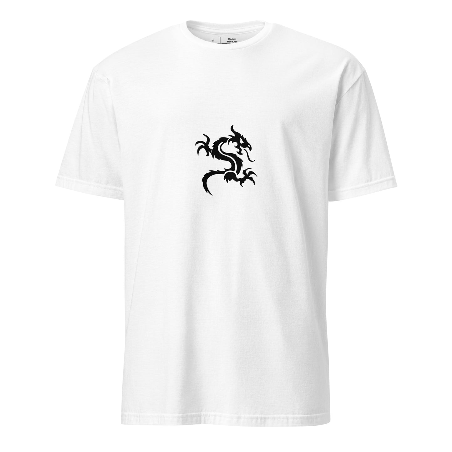 Dragon - Minimalist Tattoo Style - Short-Sleeve Unisex T-Shirt - Graphic Tee - White - Front