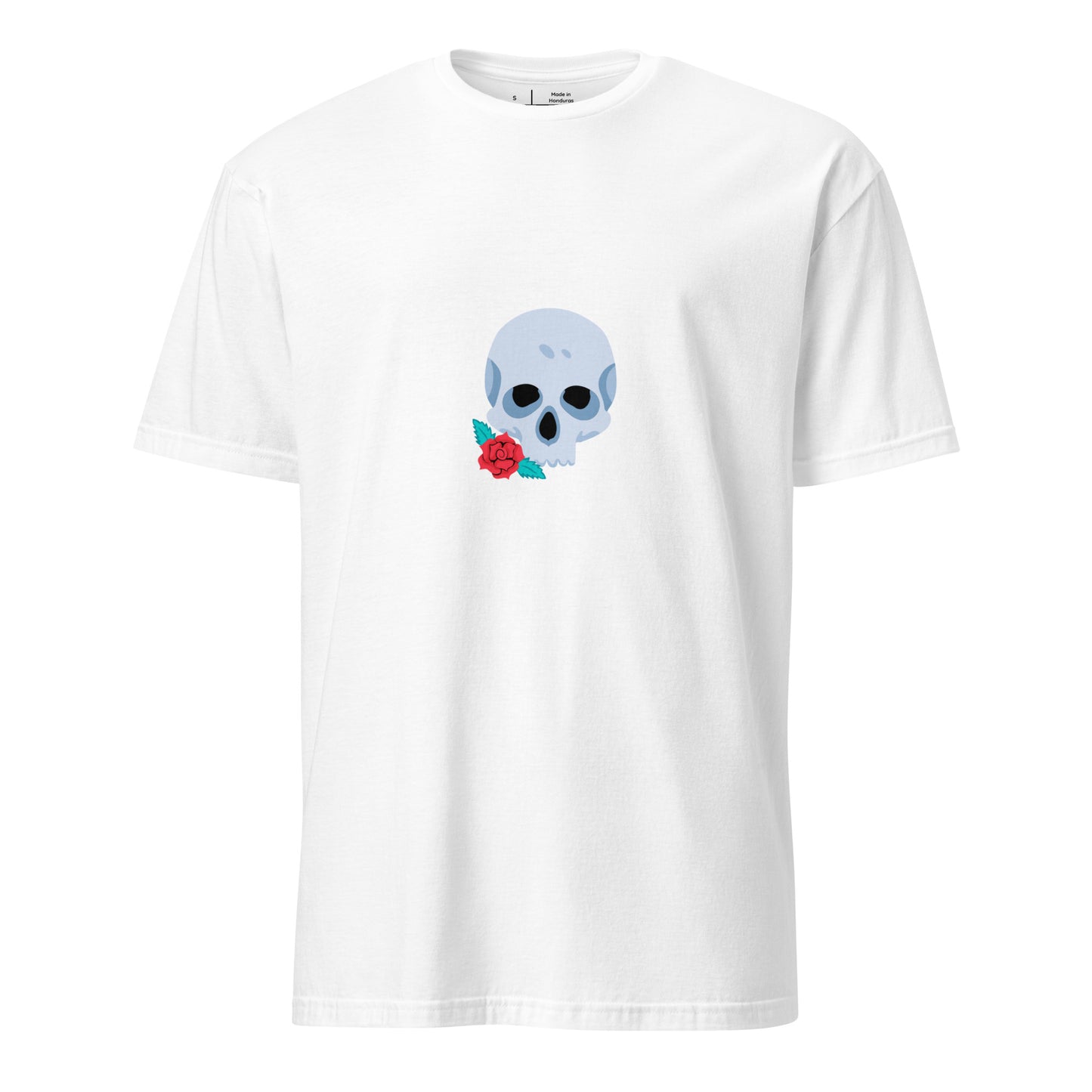 Skull & Flora - Dark Romance - Short-Sleeve Unisex T-Shirt - Graphic Tee - White - Front