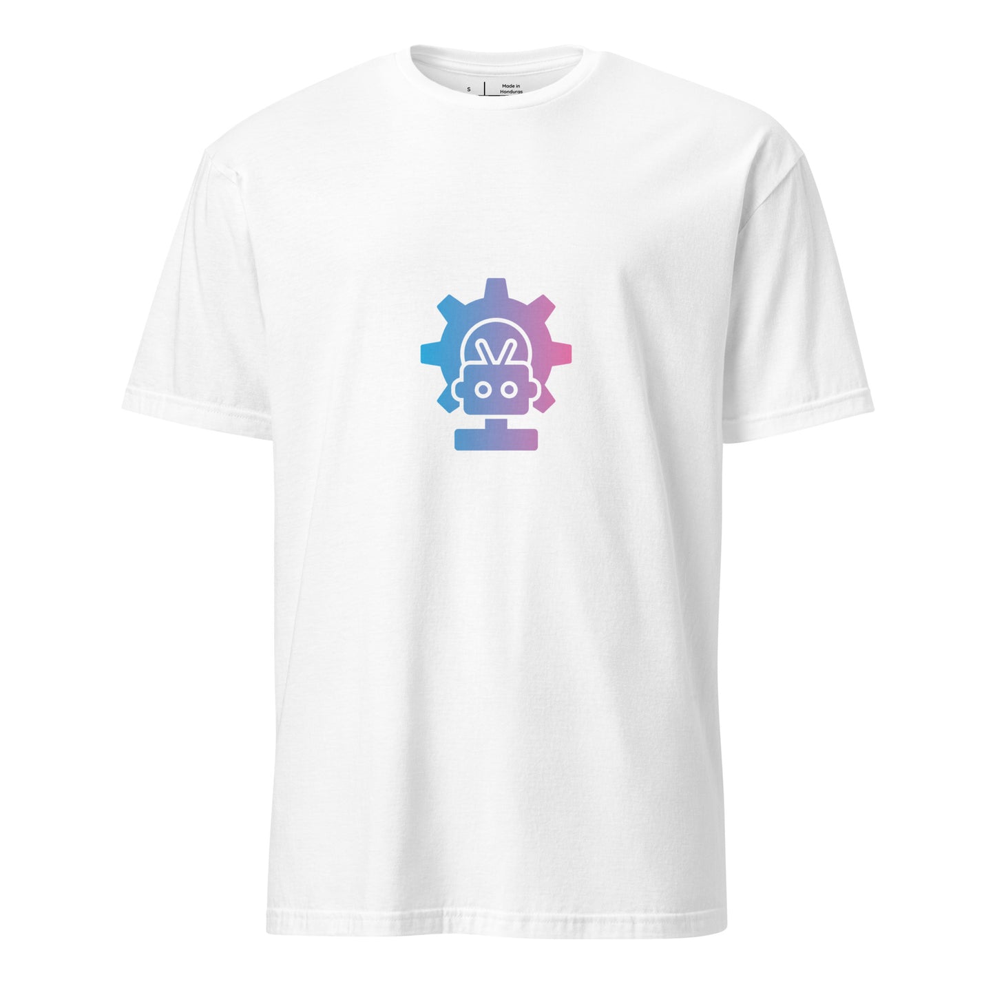 Robo Cog - Pink And Blue Robot - Short-Sleeve Unisex T-Shirt - Graphic Tee - White - Front