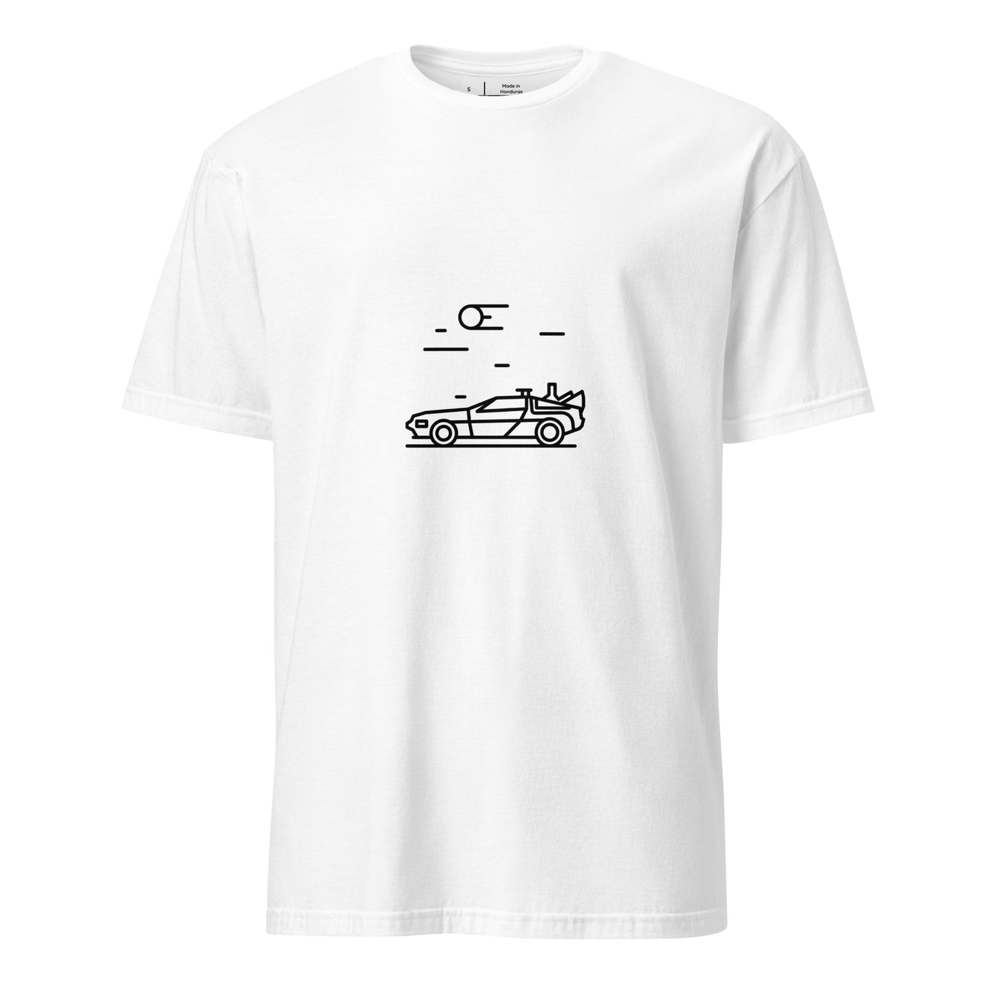 "88 MPH" – Retro Time Machine Car - Short-Sleeve Unisex T-Shirt - Graphic Tee - White - Front