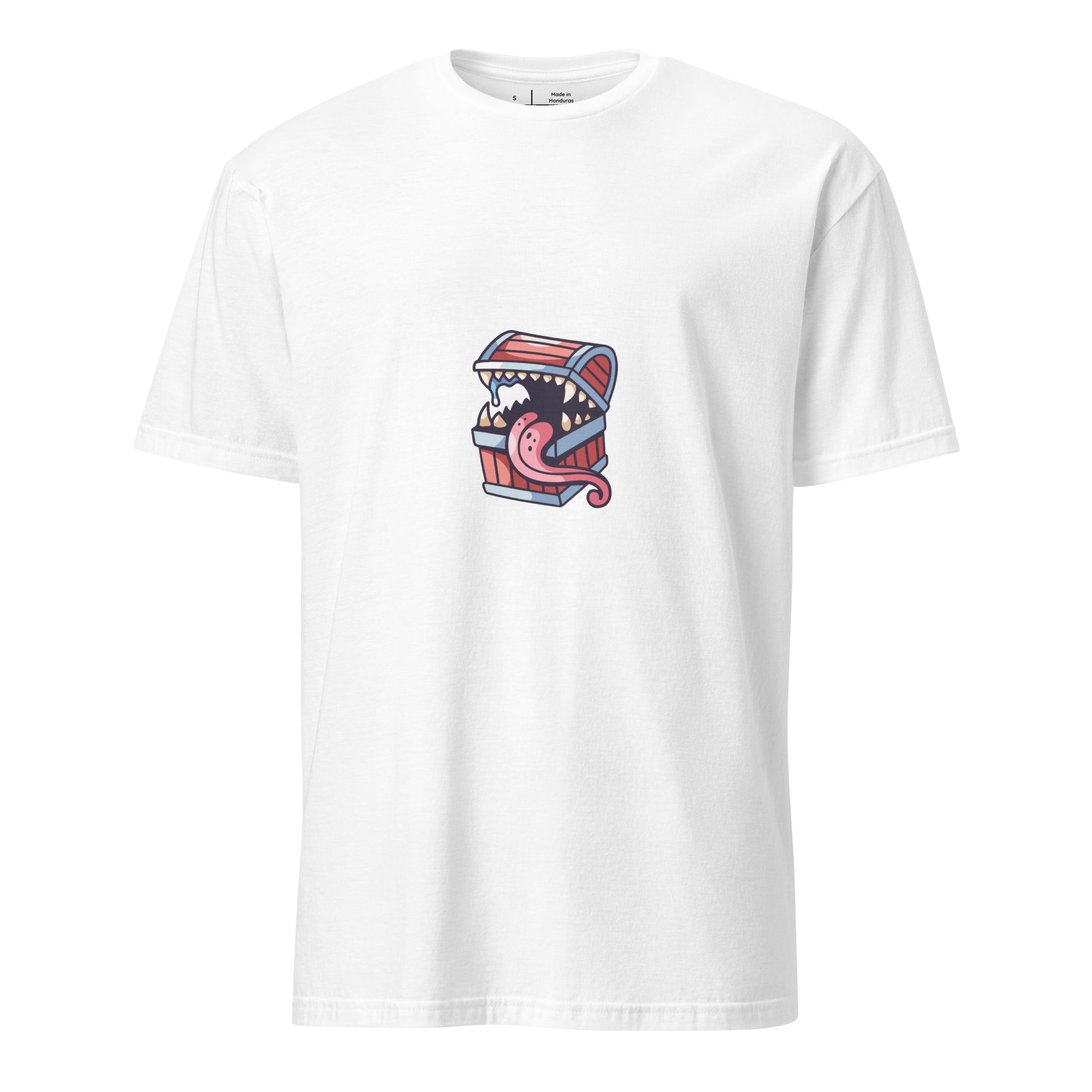 Treasure Chest - Monster Chest Design - Short-Sleeve Unisex T-Shirt - Graphic Tee - White - Front