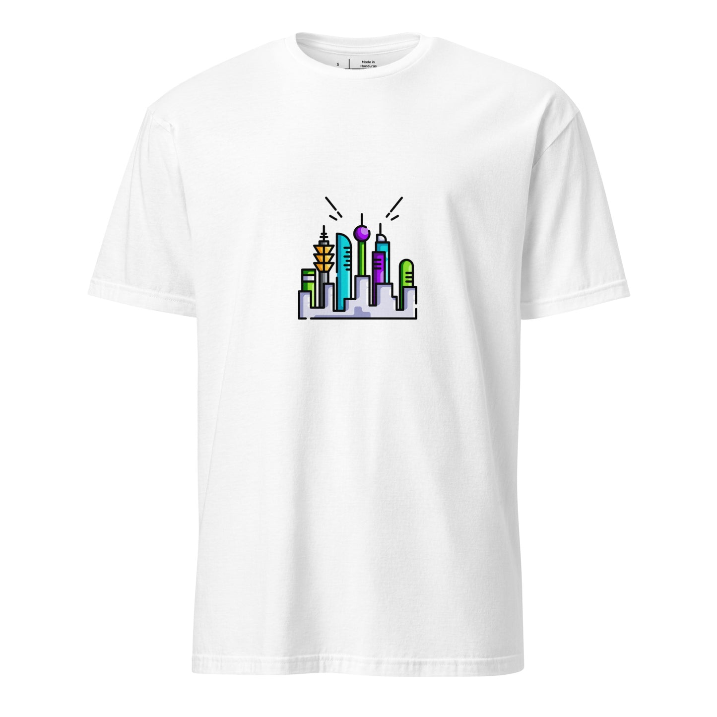 Cyber City 2 - Signal From The Skyline - Short-Sleeve Unisex T-Shirt - Graphic Tee - White - Front