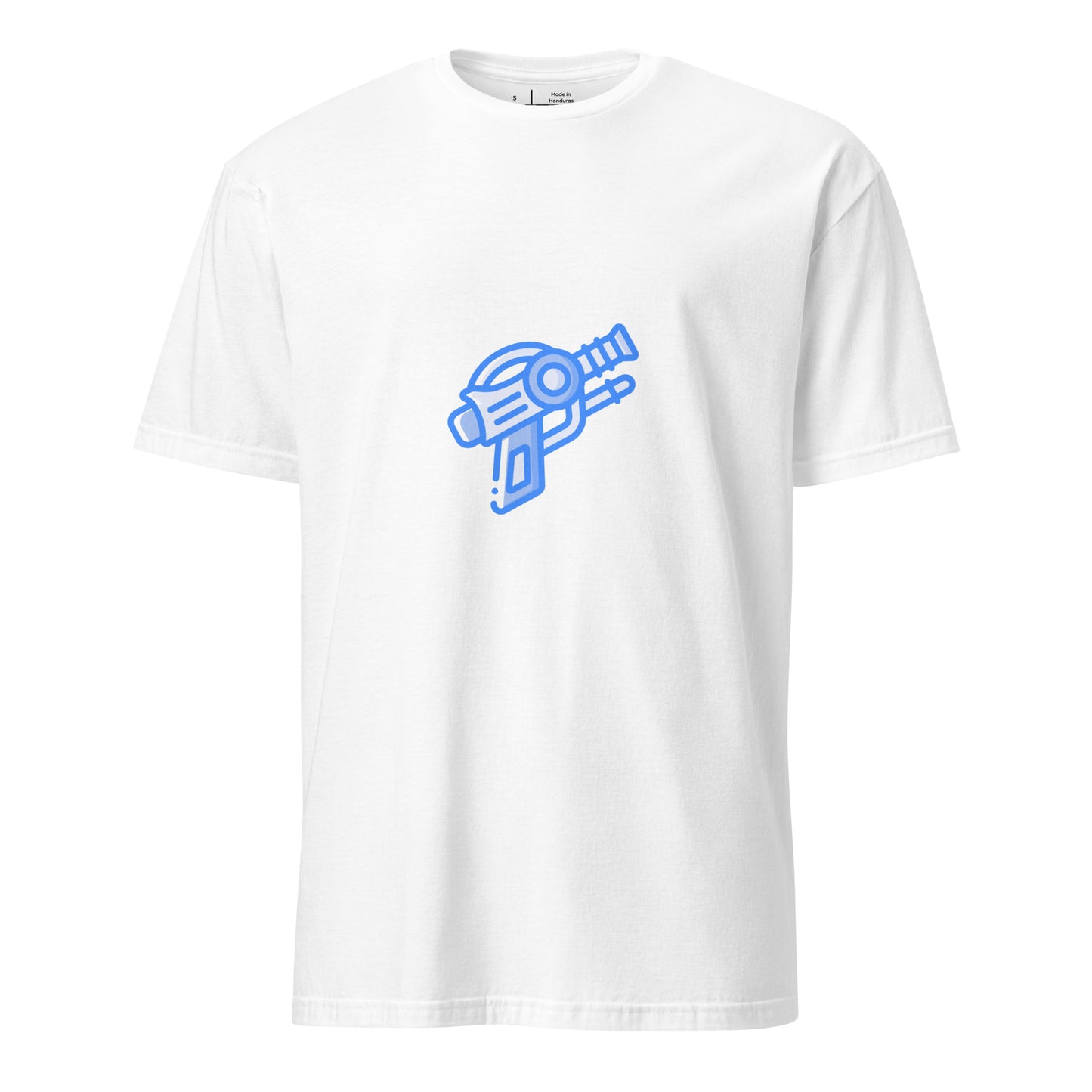 Sci-Fi Pistol - Neon Firepower - Short-Sleeve Unisex T-Shirt - Graphic Tee - White - Front
