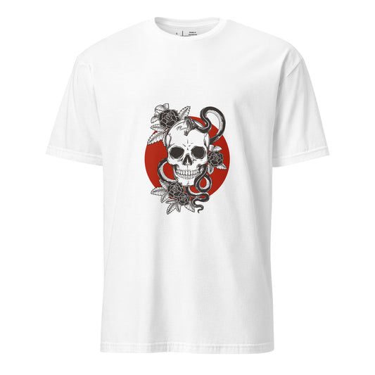 Serpent Skull - Striking Shadows - Short-Sleeve Unisex T-Shirt - Graphic Tee - White - Front