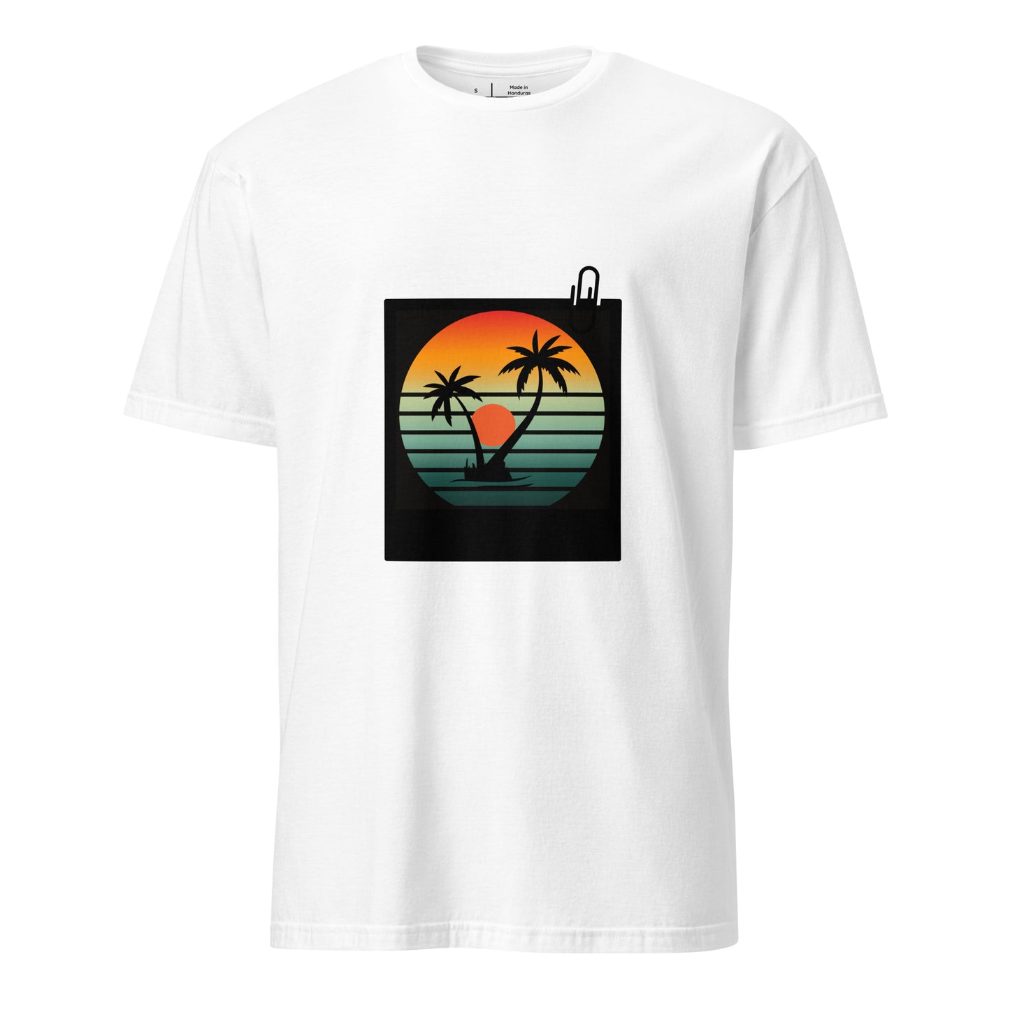 Tropical - Retro Sunset Vibes - Short-Sleeve Unisex T-Shirt - Graphic Tee - White - Front