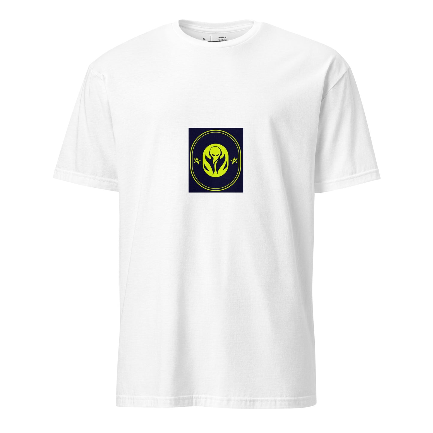 Cosmic logo - Mystical Alien Emblem - Short-Sleeve Unisex T-Shirt - Graphic Tee - White - Front