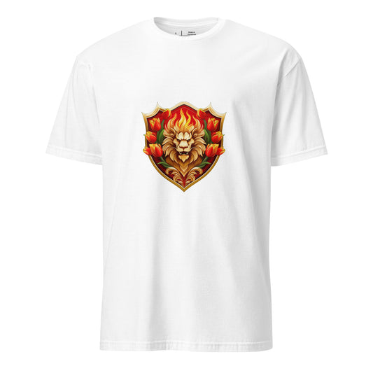 Lion Heart - Courage In Bloom - Short-Sleeve Unisex T-Shirt - Graphic Tee - White - Front