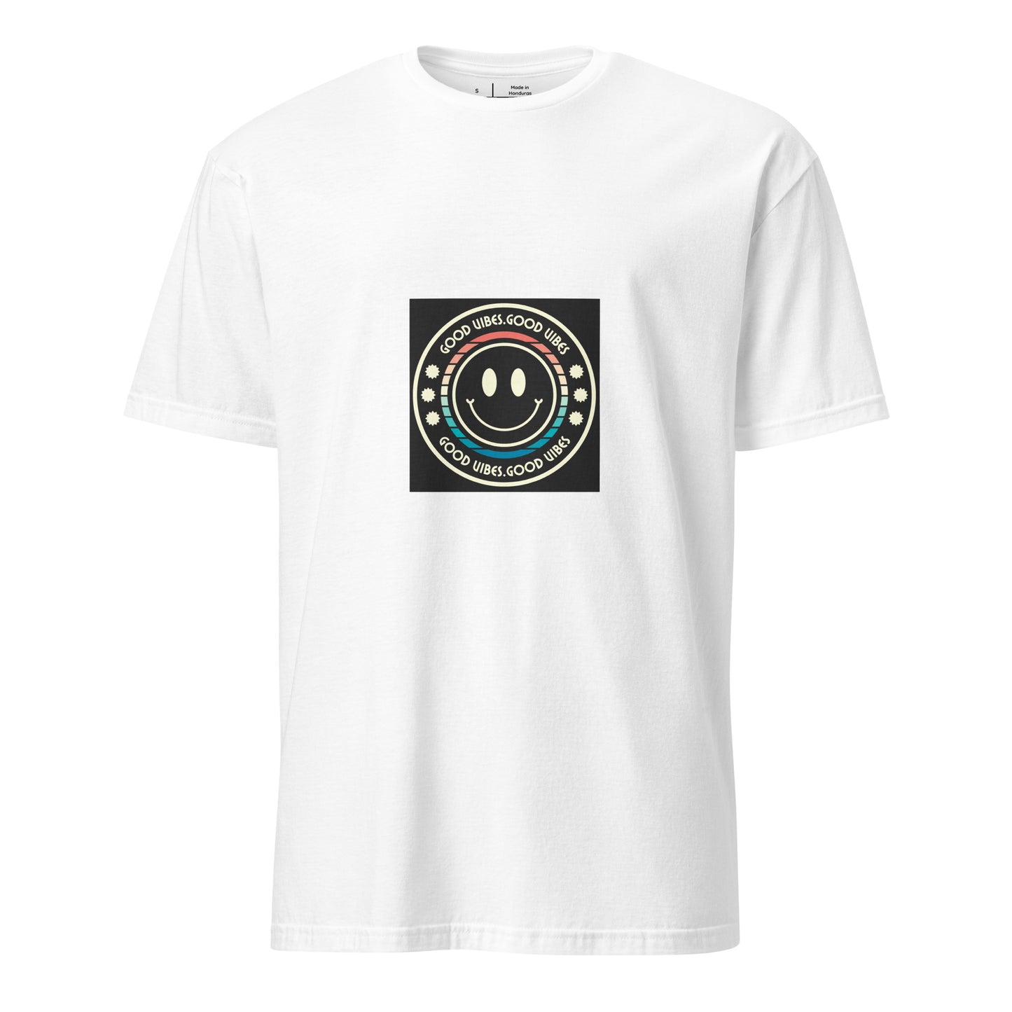 Good Vibes - Smiley Festival Energy - Short-Sleeve Unisex T-Shirt - Graphic Tee - White - Front