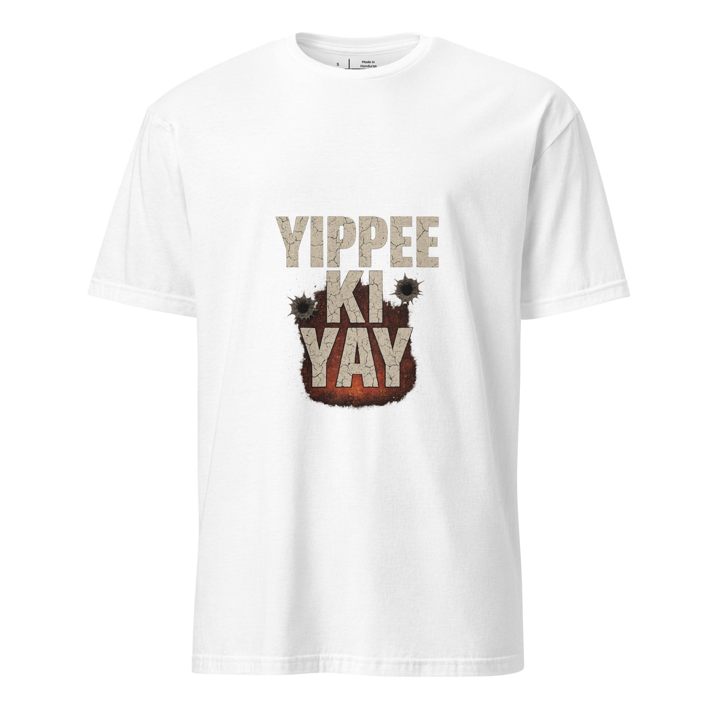 Yippee Ki Yay - 80's Nostalgia - Short-Sleeve Unisex T-Shirt - Graphic Tee - White - Front