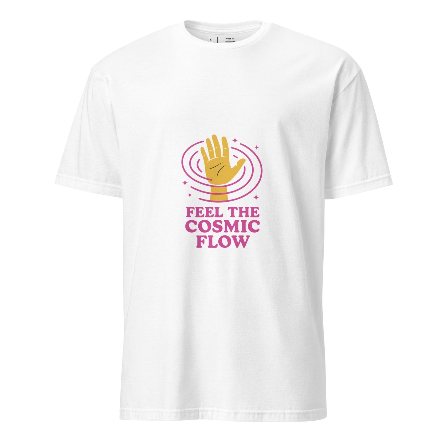 "Feel The Cosmic Flow" - Film Parody - Short-Sleeve Unisex T-Shirt - Graphic Tee - White - Front
