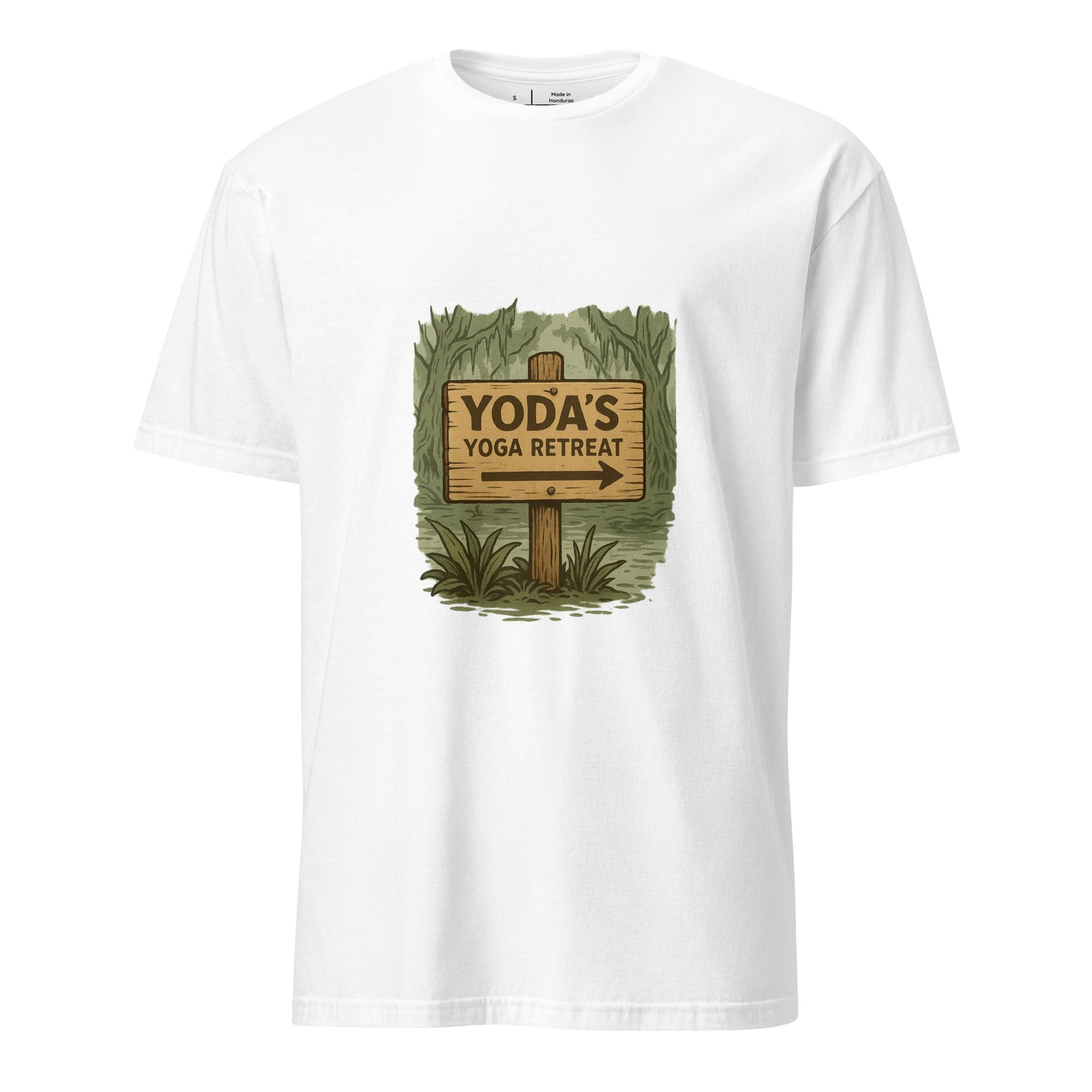 Yoda’s Yoga Retreat – Find Your Inner Force - Short-Sleeve Unisex T-Shirt - Graphic Tee - White - Front