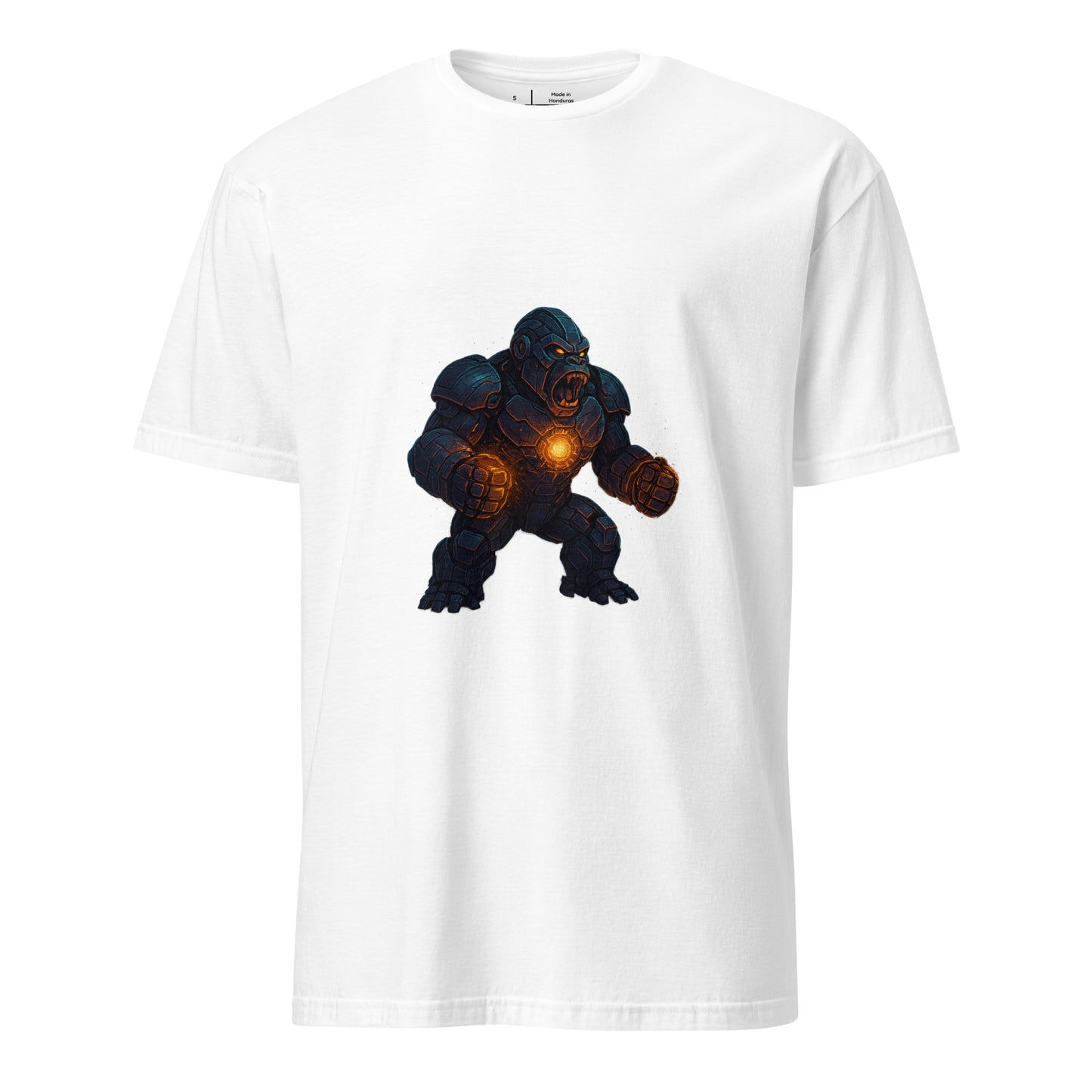 Mecha Gorilla – Cybernetic Beast Unleashed - Short-Sleeve Unisex T-Shirt - Graphic Tee - White - Front