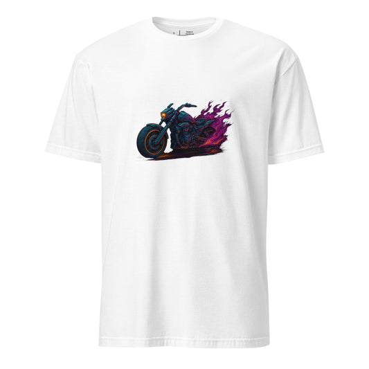 Mecha Chopper – Ride The Machine, Rule The Streets - Short-Sleeve Unisex T-Shirt - Graphic Tee - White - Front