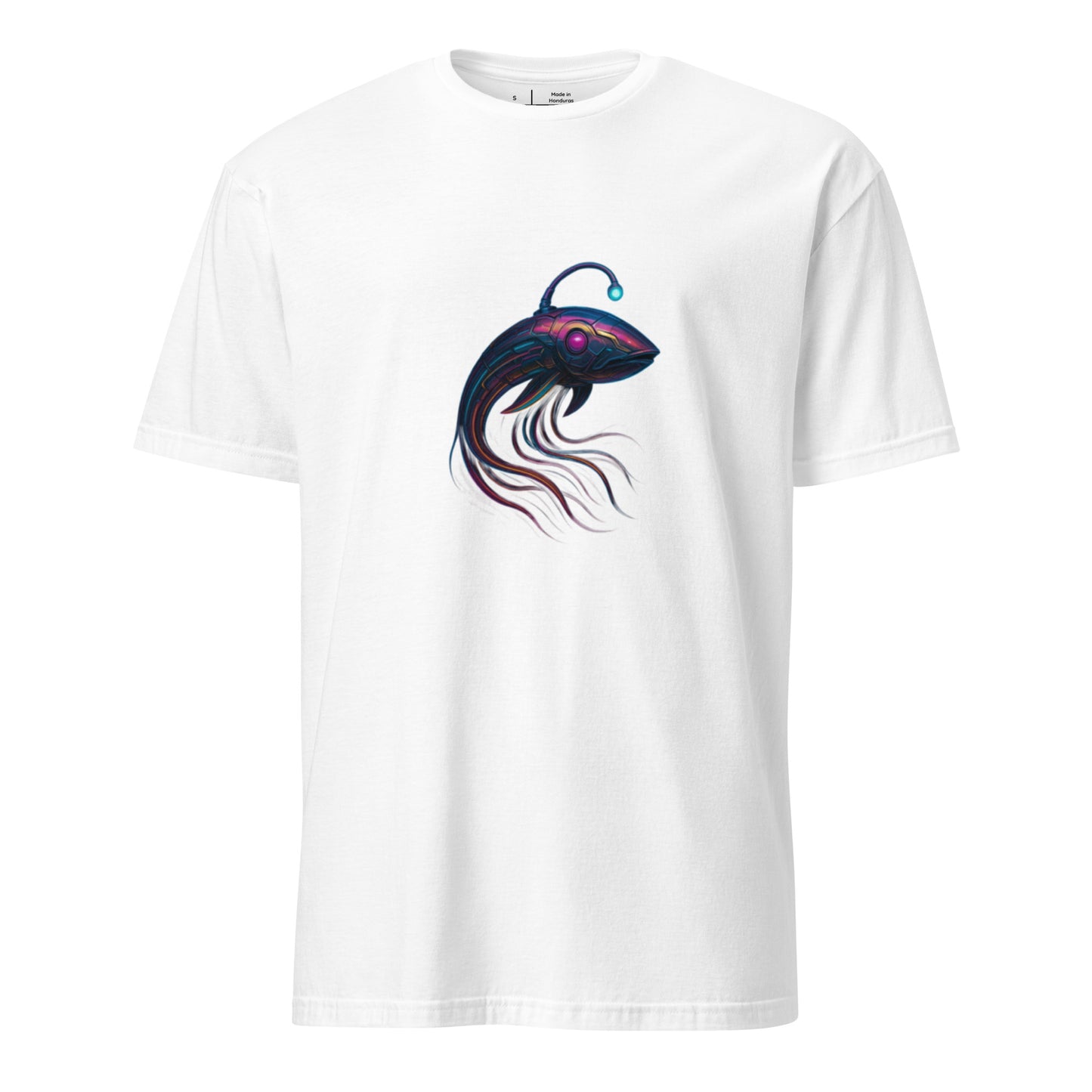 Cyber Squid – The Deep Tech Leviathan - Short-Sleeve Unisex T-Shirt - Graphic Tee - White - Front