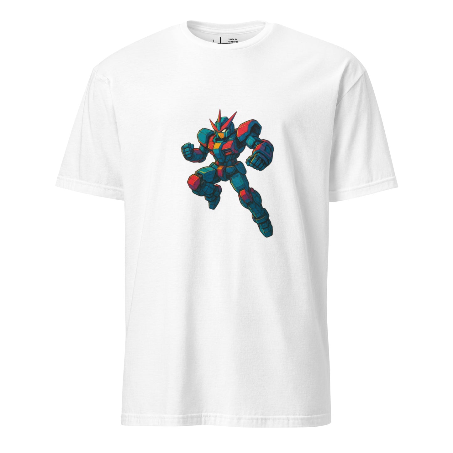 Neon Overdrive Mk-09 - Mecha Warrior - Short-Sleeve Unisex T-Shirt - Graphic Tee - White - Front
