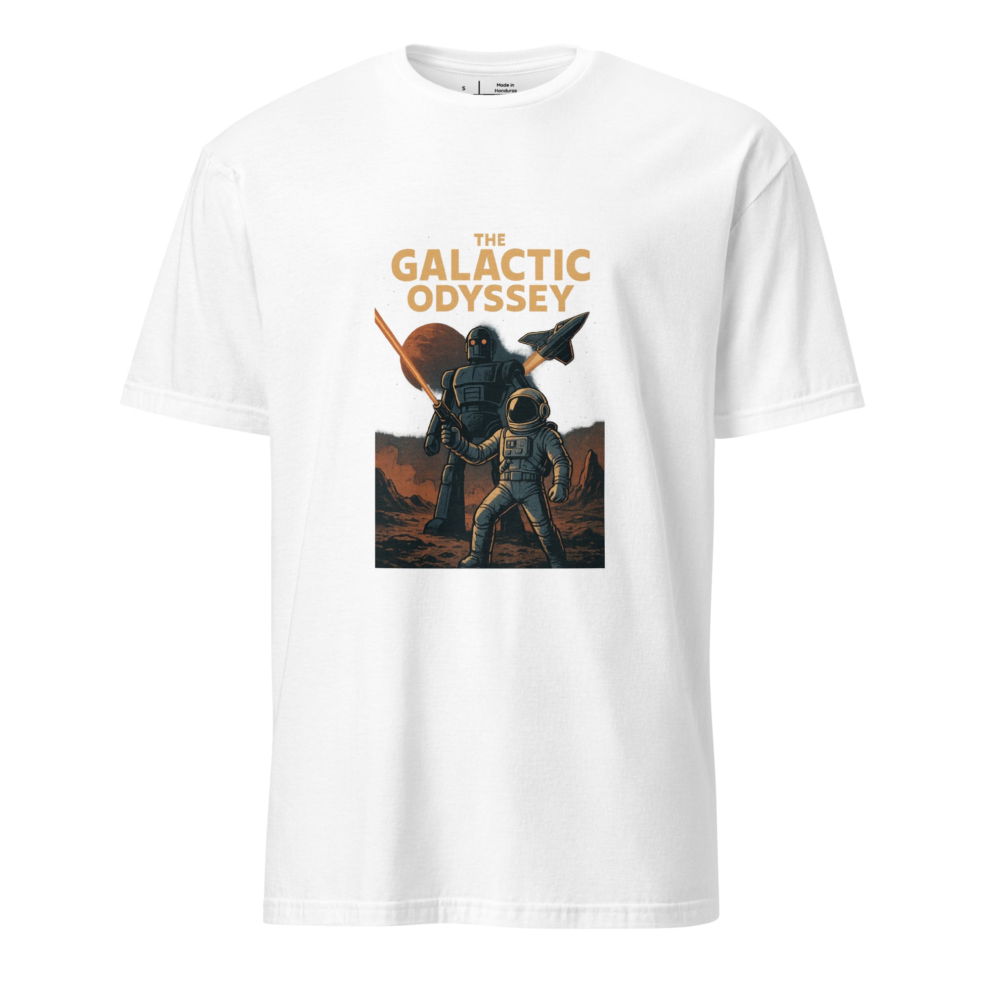 Galactic Odyssey - Sci-Fi Adventure - Short-Sleeve Unisex T-Shirt - Graphic Tee - White - Front