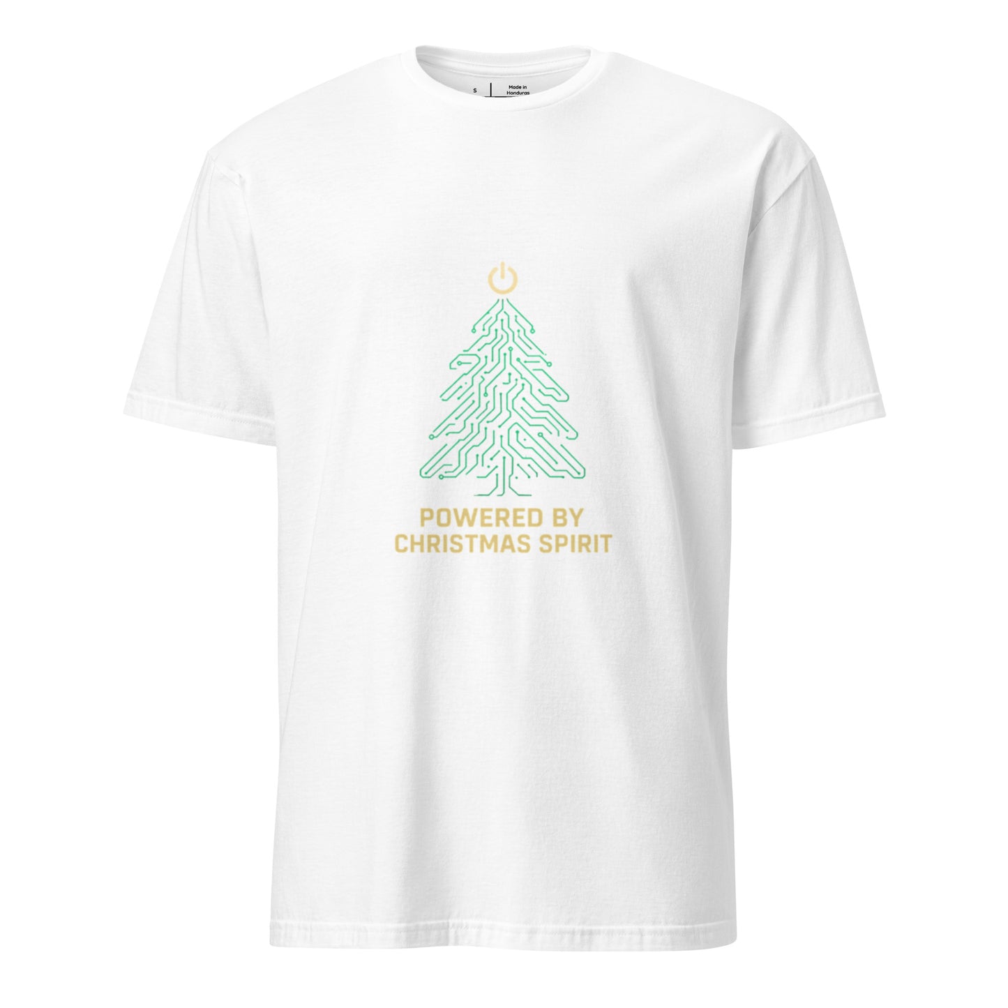Tree Of Circuits - Powered By Christmas Spirit - Short-Sleeve Unisex T-Shirt - Graphic Tee - White - Front