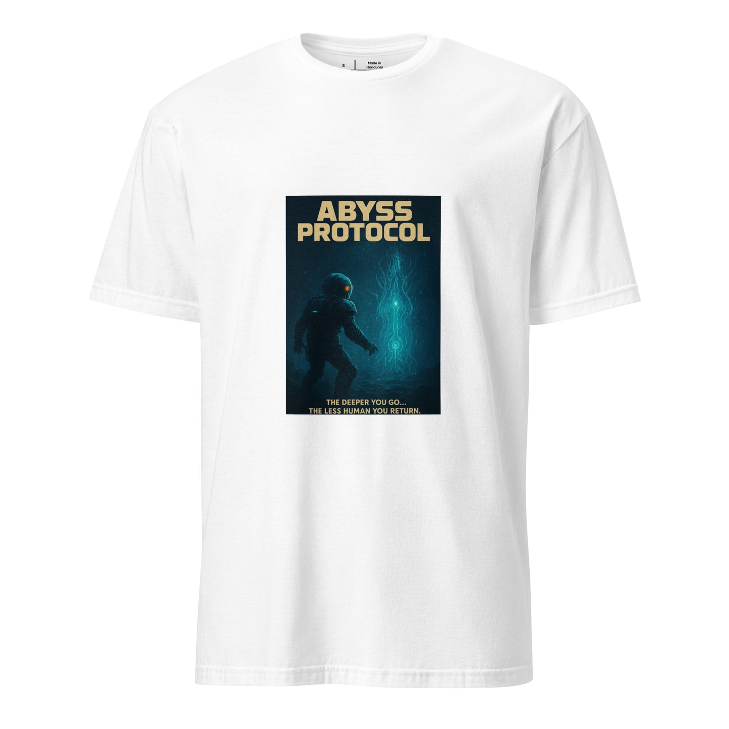 Abyss Protocol - Deep-Sea Encounter - Short-Sleeve Unisex T-Shirt - Graphic Tee - White - Front