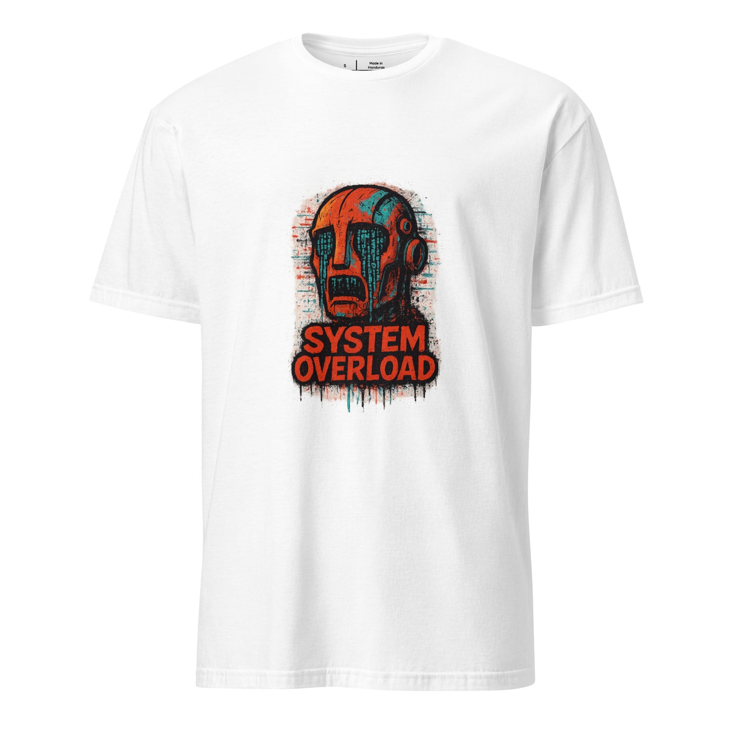 System Overload - Grunge Graffiti - Short-Sleeve Unisex T-Shirt - Graphic Tee - White - Front