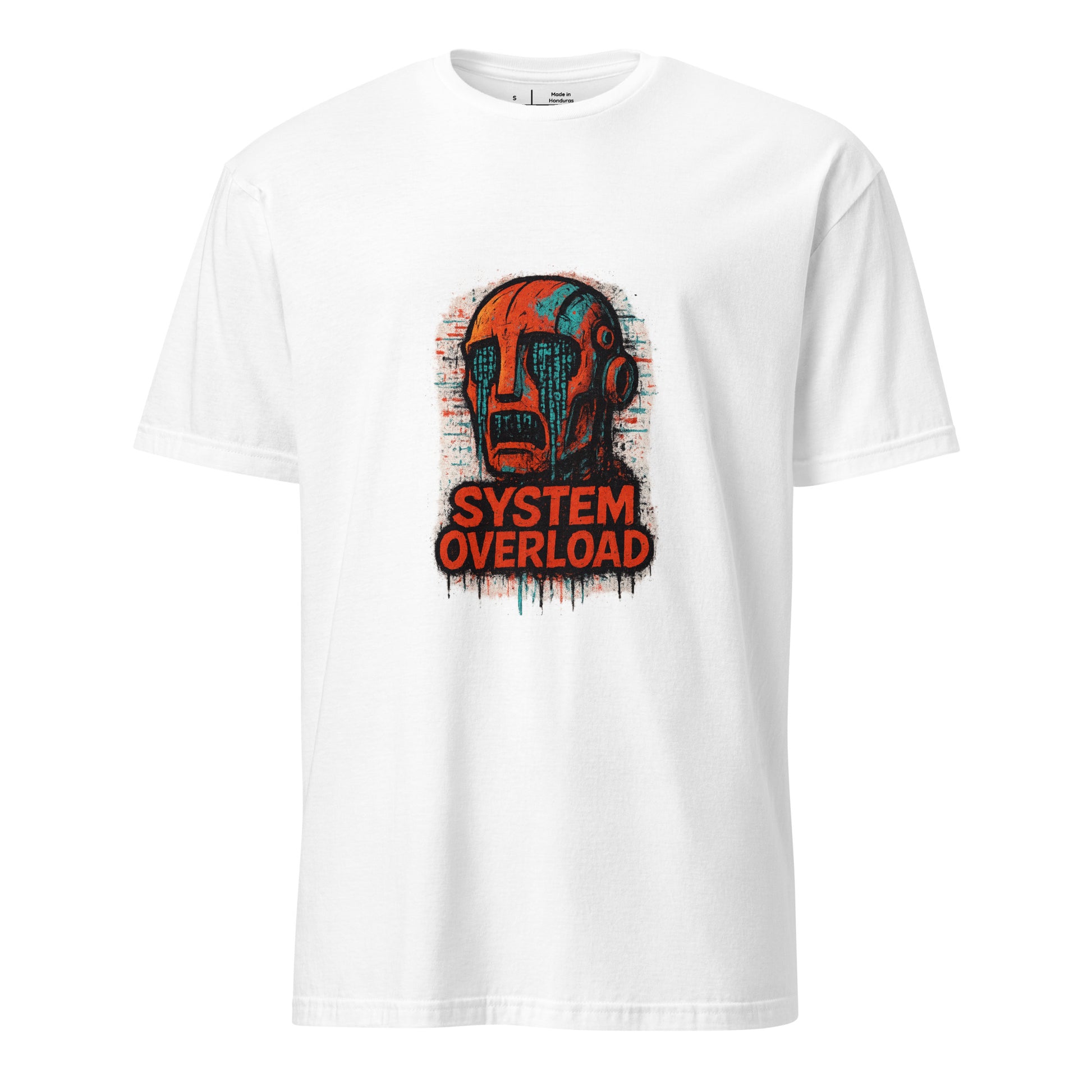 System Overload - Grunge Graffiti - Short-Sleeve Unisex T-Shirt - Graphic Tee - White - Front