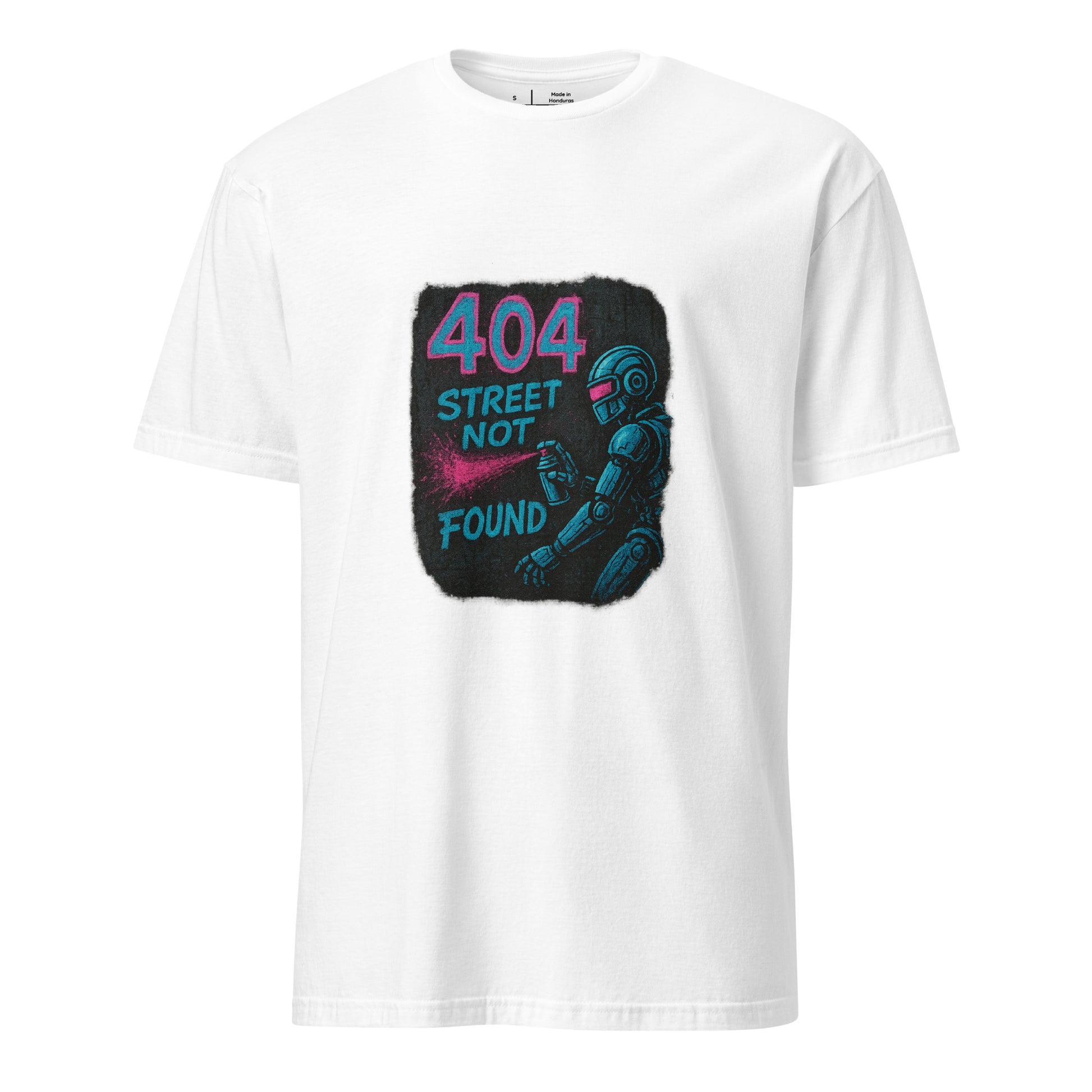 404 Street Not Found - Urban Glitch - Short-Sleeve Unisex T-Shirt - Graphic Tee - White - Front