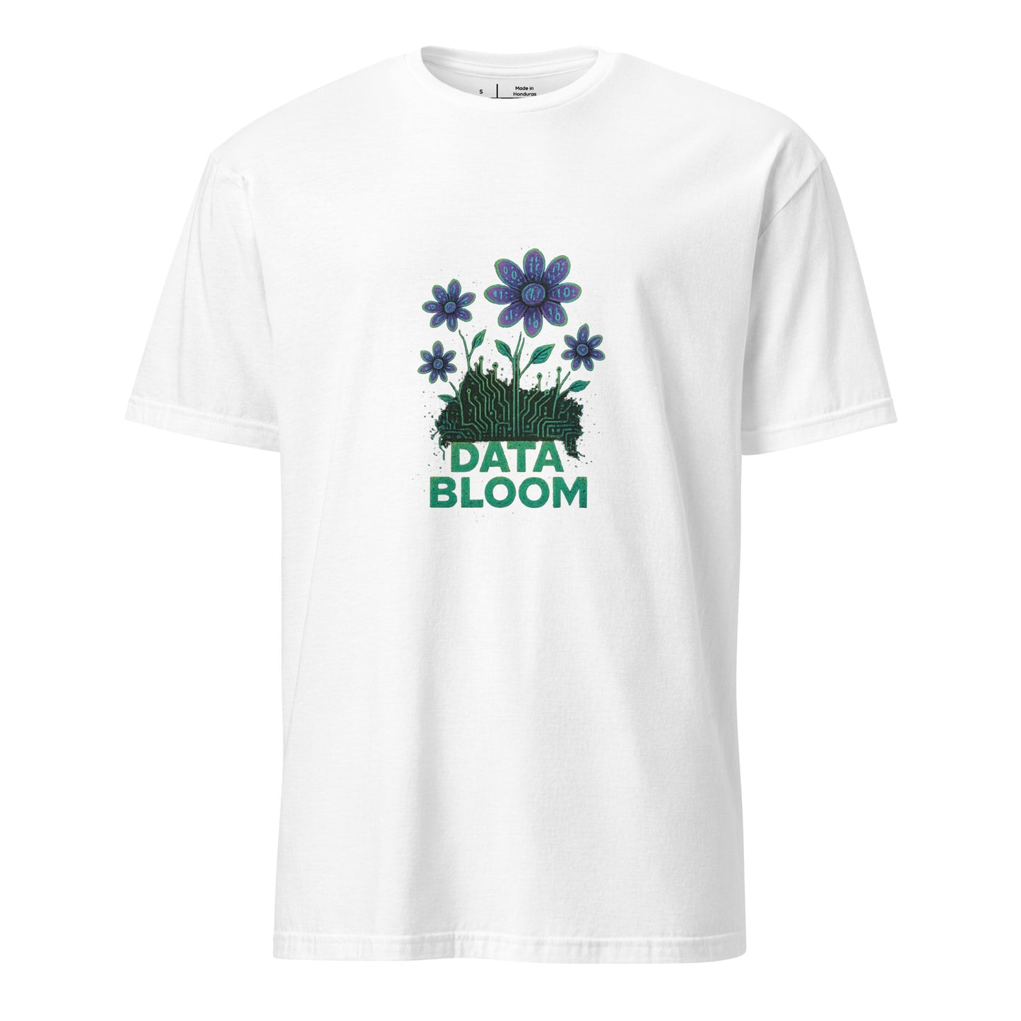 Data Bloom - Digital Fusion - Short-Sleeve Unisex T-Shirt - Graphic Tee - White - Front