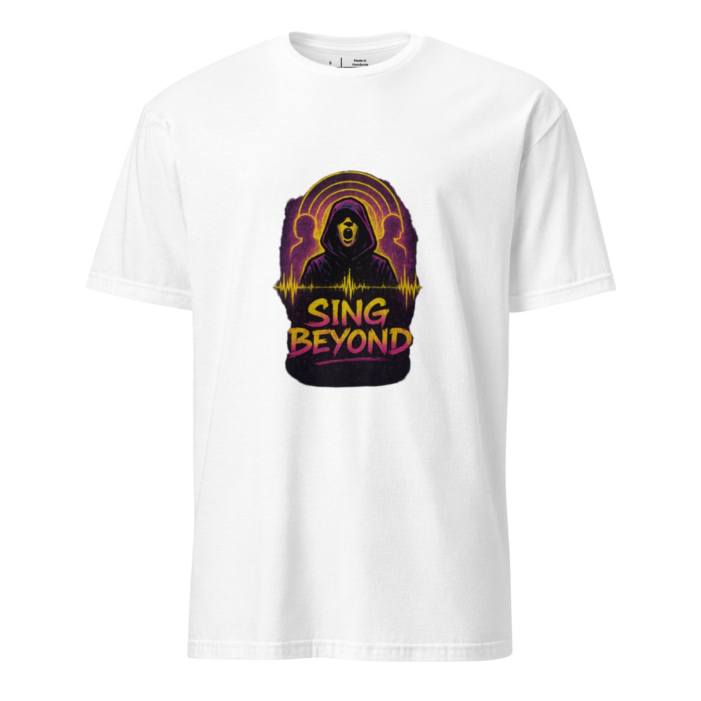 Outernet Choir Phantom - Soundwave Halo - Short-Sleeve Unisex T-Shirt - Graphic Tee - White - Front