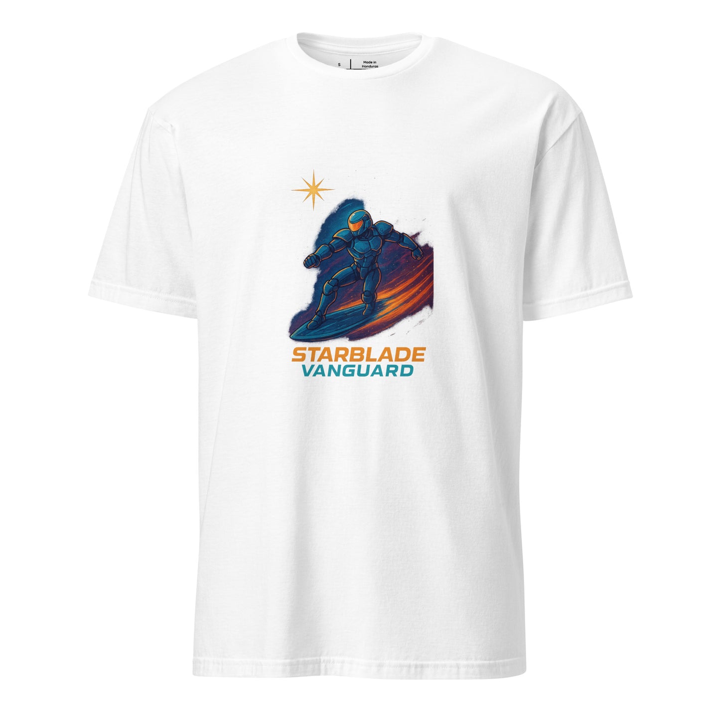 Starblade Vanguard - Cosmic Hero - Short-Sleeve Unisex T-Shirt - Graphic Tee - White - Front