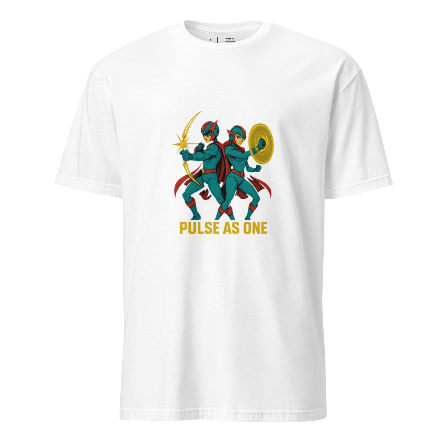Starpulse Vanguard Twins – “Pulse as One.” - Short-Sleeve Unisex T-Shirt - Graphic Tee - White - Front