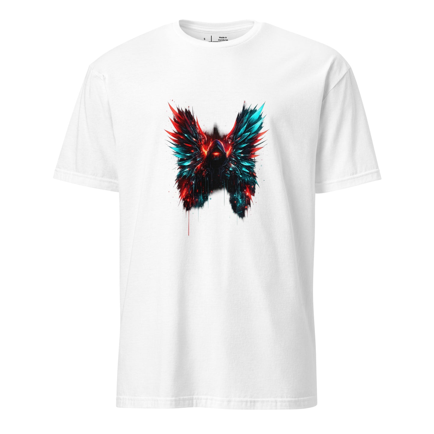 Digital Seraph Riot – Cyber Energy - Short-Sleeve Unisex T-Shirt - Graphic Tee - White - Front