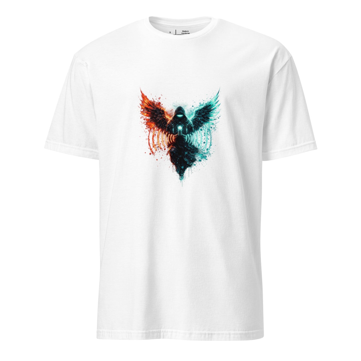 Angel Transmission – Cyber Graffiti - Short-Sleeve Unisex T-Shirt - Graphic Tee - White - Front