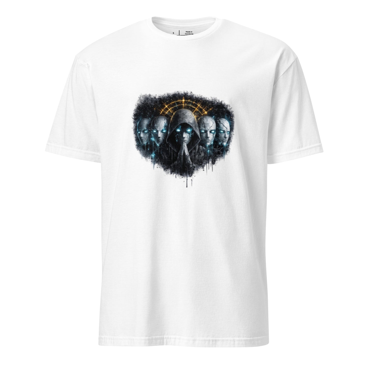 Digital Mask Society – Identity & Anonymity - Short-Sleeve Unisex T-Shirt - Graphic Tee - White - Front