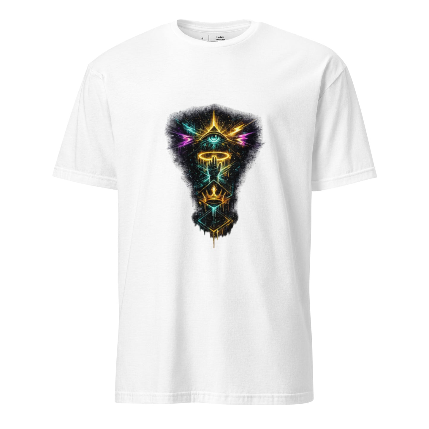 Neon Street Totem – Urban Spirituality - Short-Sleeve Unisex T-Shirt - Graphic Tee - White - Front