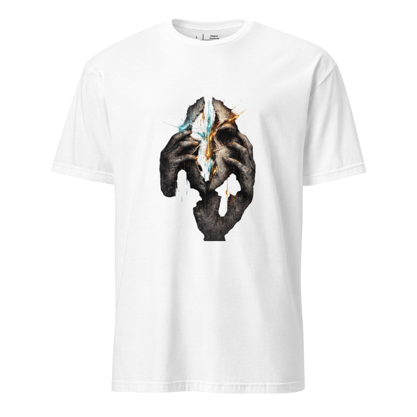 Cover Up Reality Glitch – Futuristic Glitch Art - Short-Sleeve Unisex T-Shirt - Graphic Tee - White - Front